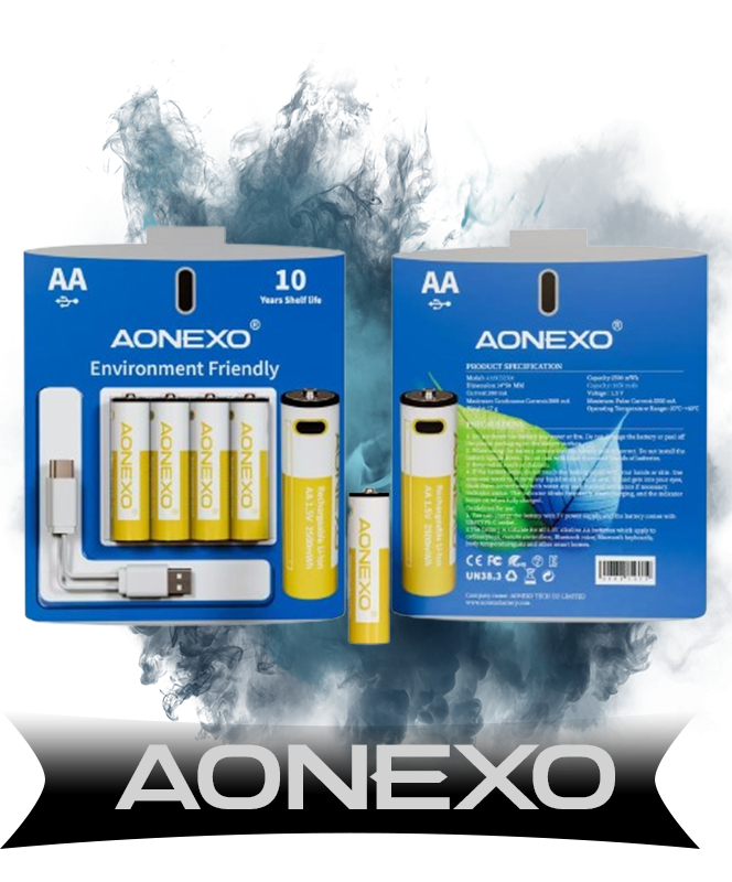 Aonexo AA - 1650mAh Rechargeable...