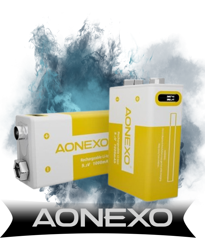 Aonexo 9V - 1000mAh Rechargeable...